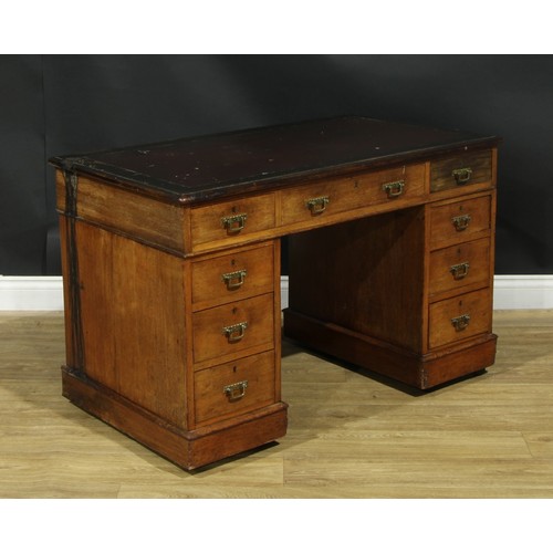 305 - An early 20th century twin pedestal desk, 72.5cm high, 115cm wide, 62cm deep; a Victorian balloon ba... 