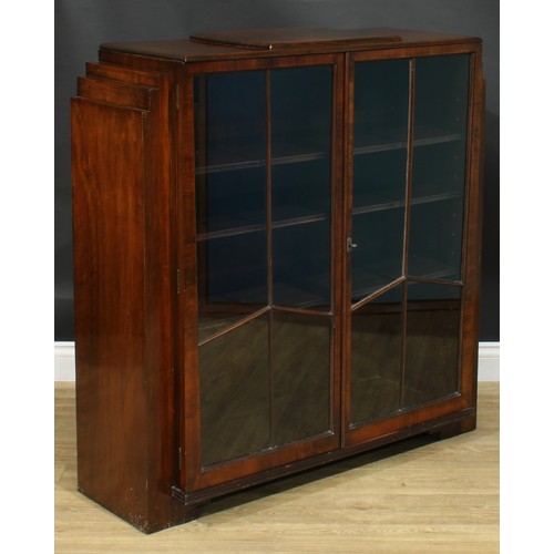 307 - An Art Deco display cabinet, 110cm high, 106.5cm wide, 35.5cm deep