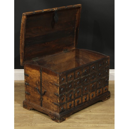 311 - A contemporary 19th century style Zanzibar inspired chest, hinged top, carry handles to sides, 45cm ... 