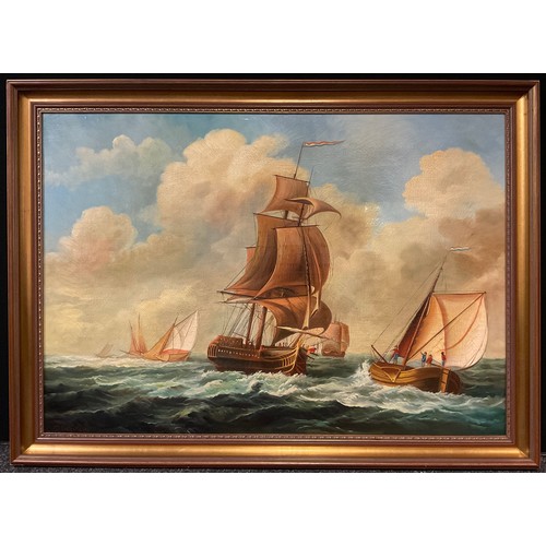 81 - M**Calzolayi?
Galleon and other Ships in Full Sail
signed, oil on canvas, 70cm x 98cm