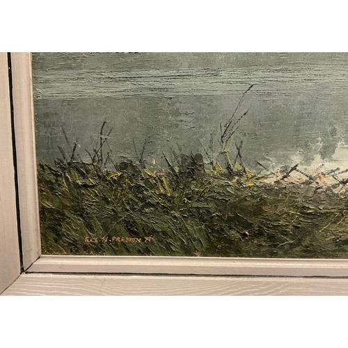 29 - Rex N Preston (bn. 1948), 
Misty Morning, Howden Reservoir,
signed, oil on canvas, dated, 1971, 54cm... 