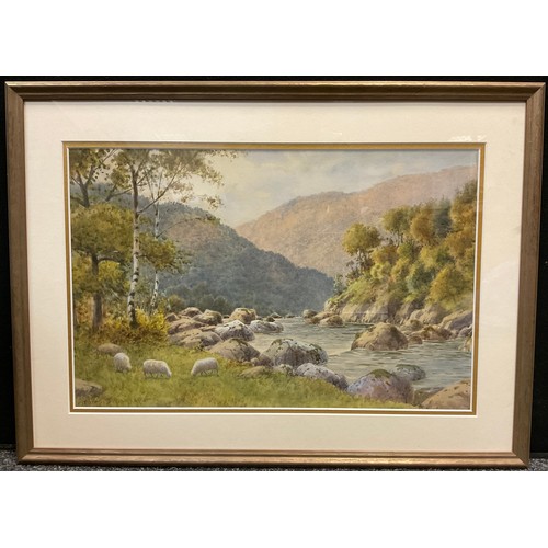 135 - Warren Williams (1863-1941),
River Glaslyn, Snowdon,
signed, watercolour, 33cm x 51cm.