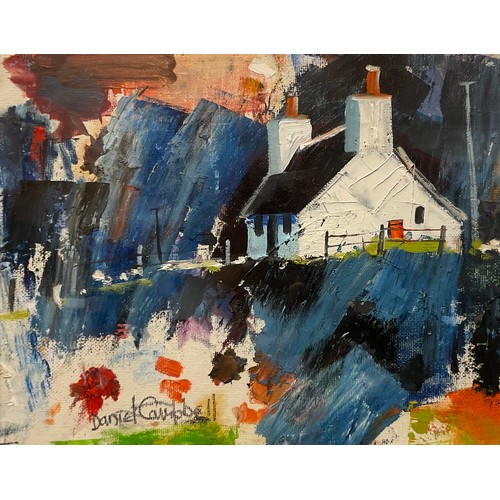 49 - Daniel Campbell,
Highland Cottage,
signed, oil on canvas, 22cm x 28cm.