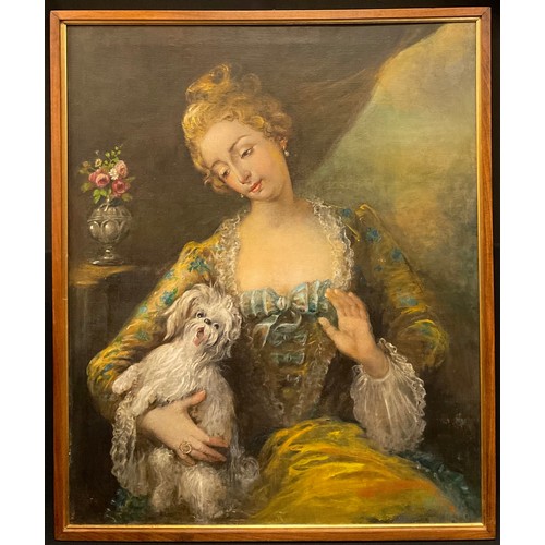 116 - Italian School (20th century)
Portrait of a Lady and her dog,
oil on canvas, 82cm x 67cm