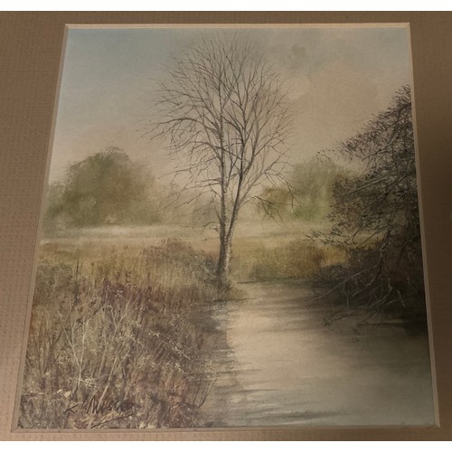 5 - Ken Messer, Oxford, signed watercolour, 22cm x 30cm;  another pair by the same artist, river landsca... 