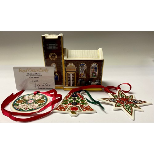 68 - A Royal Crown Derby model, Christmas Church, limited edition 53/500, certificate, boxed, first quali... 