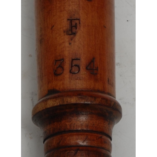 98 - Police History - a Victorian truncheon, painted VR and stamped F 354, ribbed grip, 47cm long