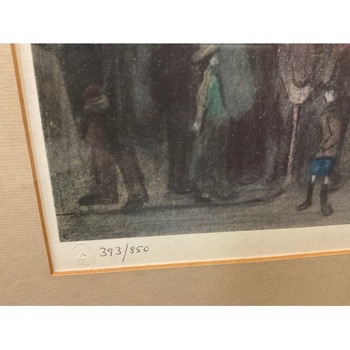 22 - Laurence Stephen Lowry (1887-1976), after, Outside the Mill, colour print, limited edition 393/850, ... 