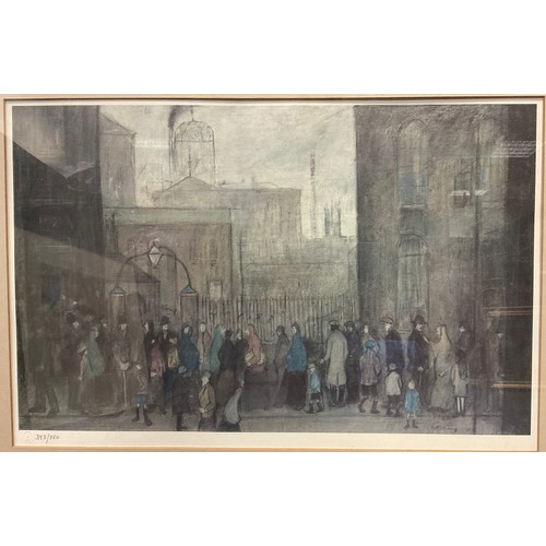 22 - Laurence Stephen Lowry (1887-1976), after, Outside the Mill, colour print, limited edition 393/850, ... 