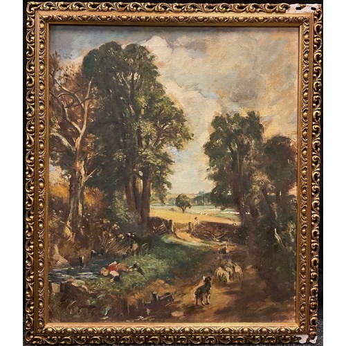 139 - Leonard J Fuller,
A Landscape after John Constable, oil on canvas, 60cmx 51cm.