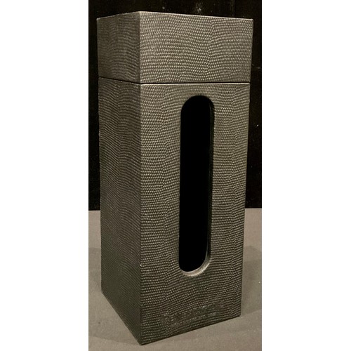 245 - A Penhaligon's black shagreen effect box and cover, oval aperture, 29.5cm