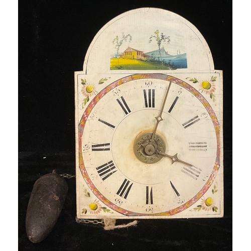 264 - A 19th century weight driven alarm wall clock