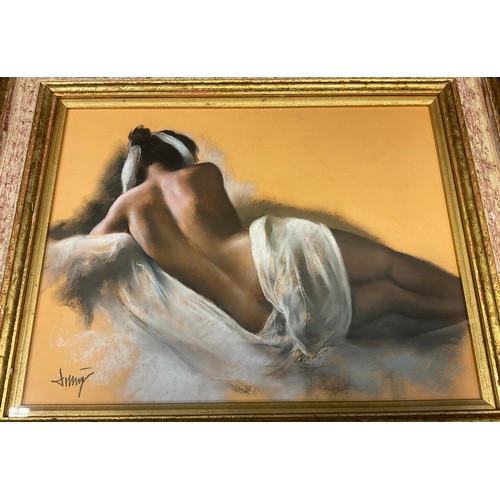 7 - Domingo, Alvarez Gomez (Spanish Bn. 1942)
Reclining Female Nude
signed, pastel, certificate to verso... 