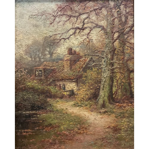 74 - John McIntyre (fl. 1896 - 1904)
Woodland Cottage, Spring,
monogrammed, signed and titled to verso, d... 