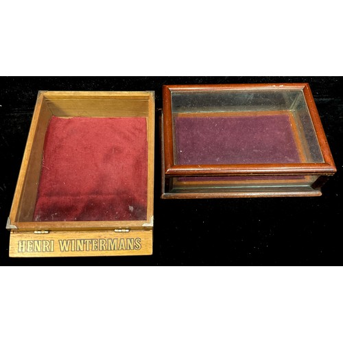 338 - A Victorian mahogany table top display case; a Henri Wintermans Cigars advertising display case (2)