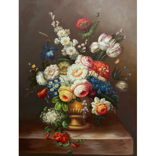 136 - Continental School (20th century)
Still Life of flowers in a Pedestal Vase
oil on canvas, 61cm x 51c... 