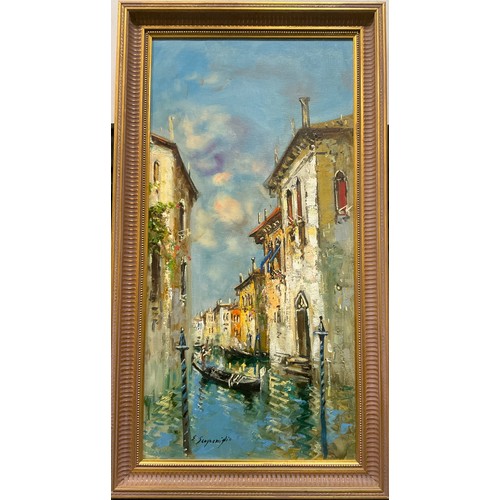 113 - Ezzelino Scognamiglio (Italian 20th century)
An Associated Pair, Venice
signed, oils on canvas, 40cm... 