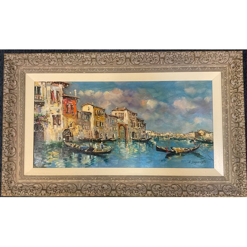 113 - Ezzelino Scognamiglio (Italian 20th century)
An Associated Pair, Venice
signed, oils on canvas, 40cm... 