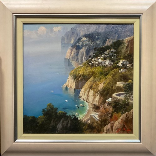 68 - Italian School (20th century)
The Amalfi Coast
indistinctly signed, oil on canvas, 49cm x 49cm