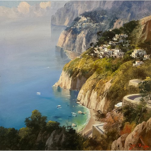 68 - Italian School (20th century)
The Amalfi Coast
indistinctly signed, oil on canvas, 49cm x 49cm