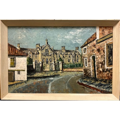 107 - ** McNab (Scottish school)
High Street
signed, dated Sept '68, oil on board, 46cm x 72cm