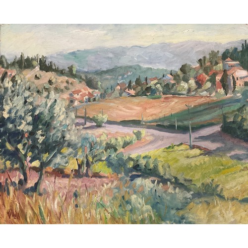 37 - Colleen Quill
View from La Bergere - Grasse
signed, oil on board, 44cm x 54cm