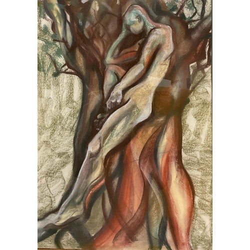 188 - Amanda Kingsmill Lunn 
Tree Thoughts 
paper label to verso, pastel, 56cm x 40cm