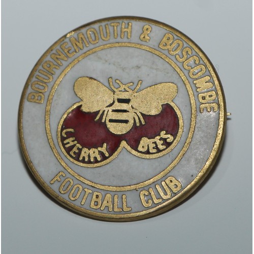 423 - Football - Enamel Badges - Bournemouth & Boscombe Football Club, Cherry Bees; Exeter City Supporters... 