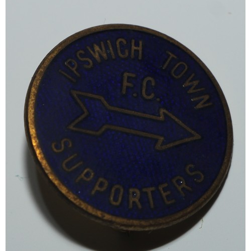 427 - Football - Enamel Badges - Southend United Football Supporters' Club, with Sammy Shrimper; Ipswich T... 