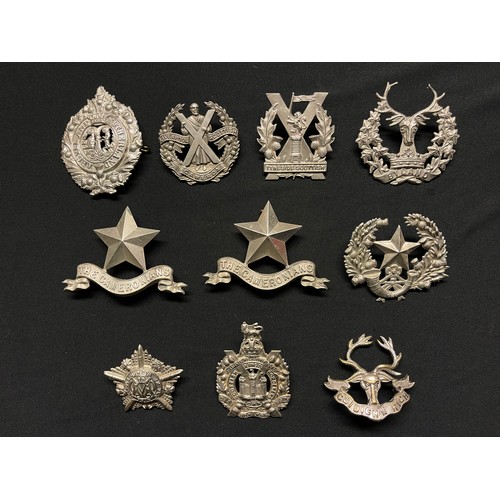 433 - WW2 British Scottish Regiment Cap Badges to include: The Cameronians x 3: Liverpool Scottish: Tynesi... 