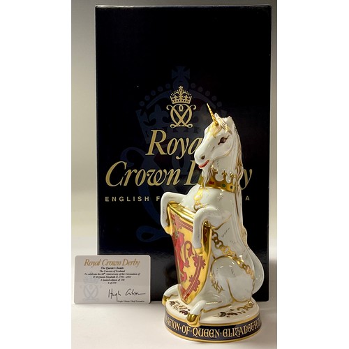 5002 - A Royal Crown Derby paperweight, The Queen's Beasts The Unicorn of Scotland, to celebrate the 60th A... 