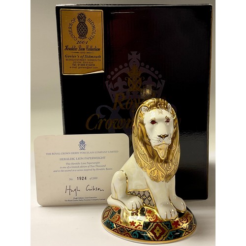 5003 - A Royal Crown Derby paperweight, Heraldic Lion, designed by Louise Adams, limited edition 1,924/2,00... 