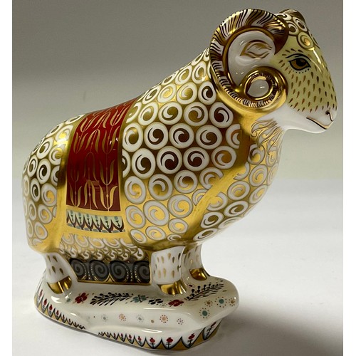 5013 - A Royal Crown Derby paperweight, The Ram of Colchis, Connaught House exclusive, limited edition 327/... 