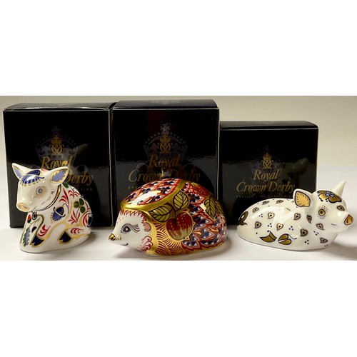 5029 - A Royal Crown Derby paperweight, Orchard Hedgehog, Collector's Guild exclusive, gold stopper, boxed;... 