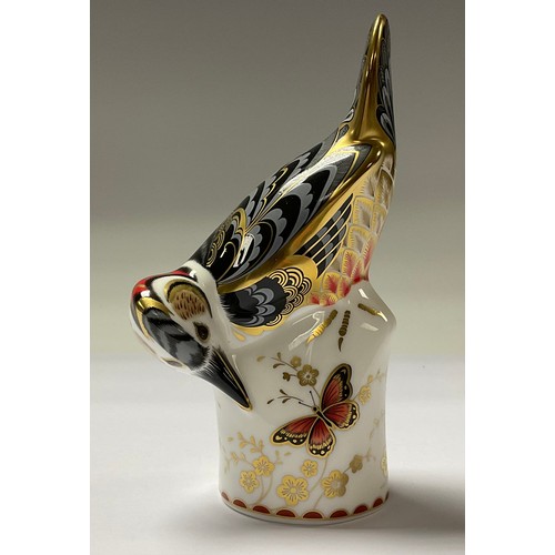 5064 - A Royal Crown Derby paperweight, Greater Spotted Woodpecker, Connaught House exclusive, limited edit... 