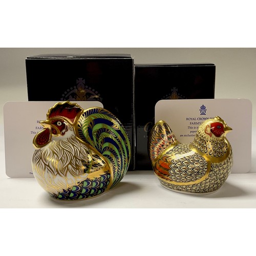 5073 - A Royal Crown Derby paperweight, Farmyard Cockerel, limited edition 105/5,000, gold stopper, 10cm, p... 