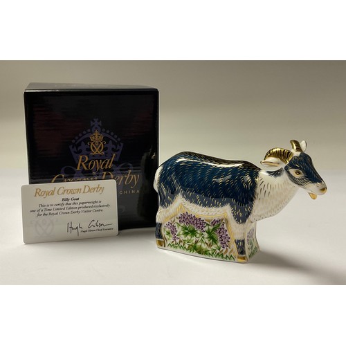 5076 - A Royal Crown Derby paperweight, Billy Goat, Visitor Centre Time Limited Edition, gold stopper, 15cm... 