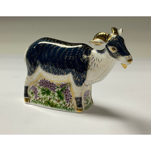 5076 - A Royal Crown Derby paperweight, Billy Goat, Visitor Centre Time Limited Edition, gold stopper, 15cm... 