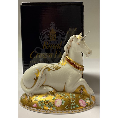 5090 - A Royal Crown Derby paperweight, Mythical Unicorn, The Second in a Pair of Mythical Beasts, exclusiv... 