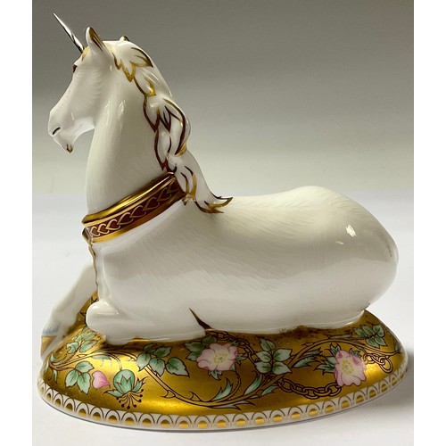 5090 - A Royal Crown Derby paperweight, Mythical Unicorn, The Second in a Pair of Mythical Beasts, exclusiv... 