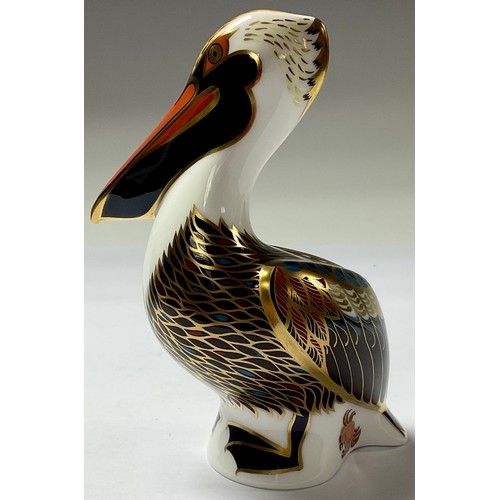 5100 - A Royal Crown Derby paperweight, Hadleigh Brown Pelican, Hadleigh 20th Anniversary backstamp, limite... 