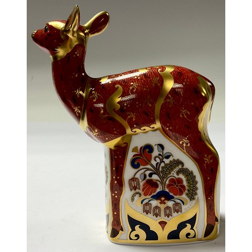 5124 - A Royal Crown Derby paperweight, Sherwood Fawn, limited edition 123/495, Connaught House exclusive, ... 