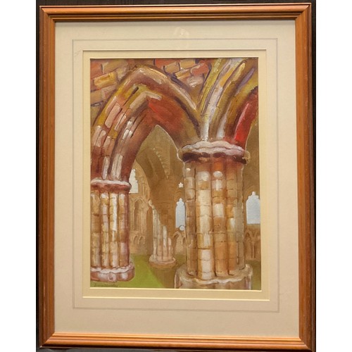 215 - Davy Moakes, Whitby Abbey - an associated group of four watercolours - ‘Past Glory’, ‘Ancient Fragme... 