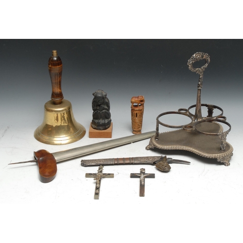 651 - Attic Condition - Lots for the Restorer - an Old Sheffield Plate three-bottle decanter stand, c.1820... 