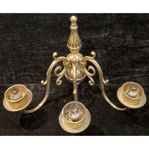 699 - A set of four 18th century style brass electrolier wall sconce light fittings