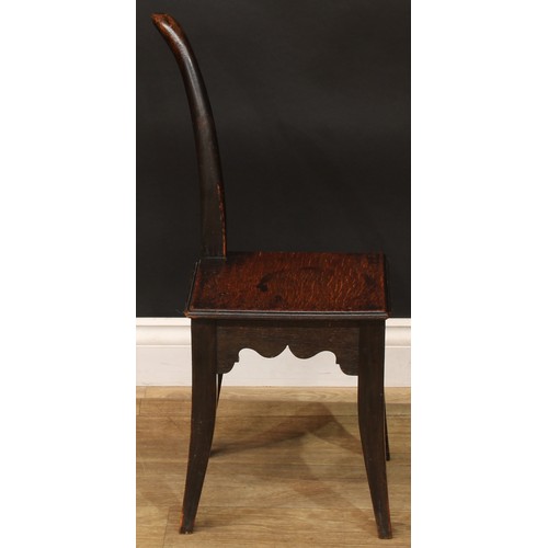 946 - A 19th century oak library step or reading stool, posted carry handle, square plateau with moulded e... 