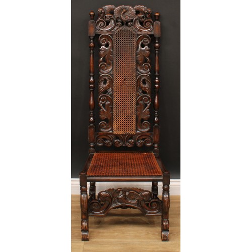 1119 - A set of eight William and Mary Revival Baroque design dining chairs, reputedly purchased from Liber... 