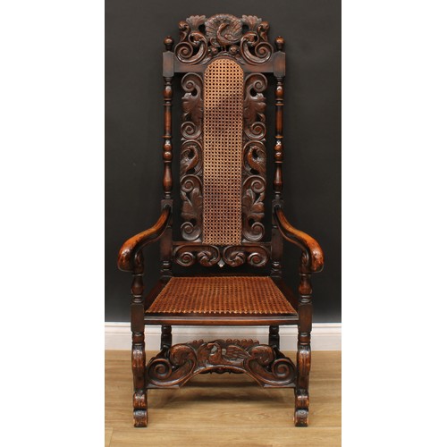 1119 - A set of eight William and Mary Revival Baroque design dining chairs, reputedly purchased from Liber... 