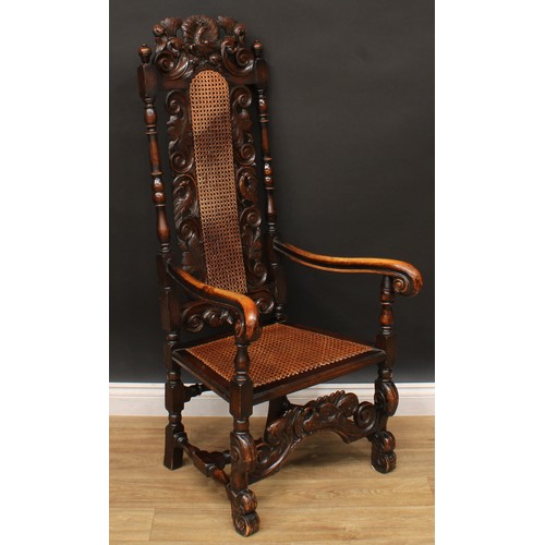 1119 - A set of eight William and Mary Revival Baroque design dining chairs, reputedly purchased from Liber... 