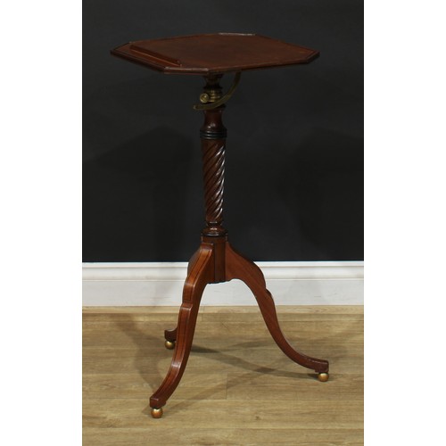 1420 - A Regency mahogany adjustable music or reading table, chamfered rectangular top with reading ledge, ... 